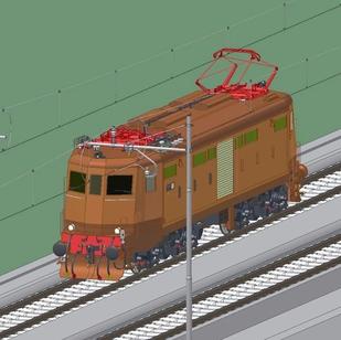 【其他车型】italian e424机车火车与铁轨模型3D图纸 STEP格式