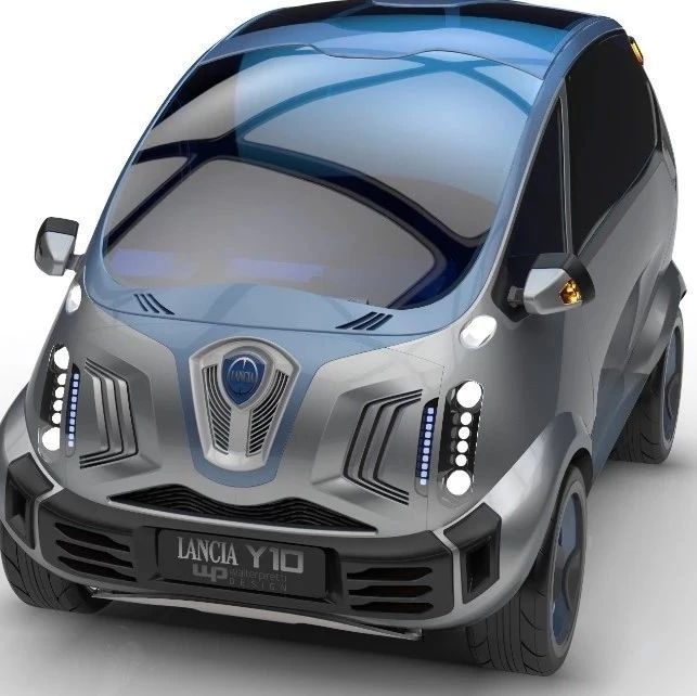 【汽车轿车】Lancia Y10 EcoTwin电动车迷你城市小汽车造型3D图纸 RHINO设计