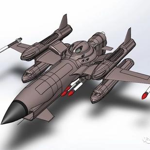 【飞行模型】Rebel科幻无人机战斗机模型3D图纸 Solidworks设计