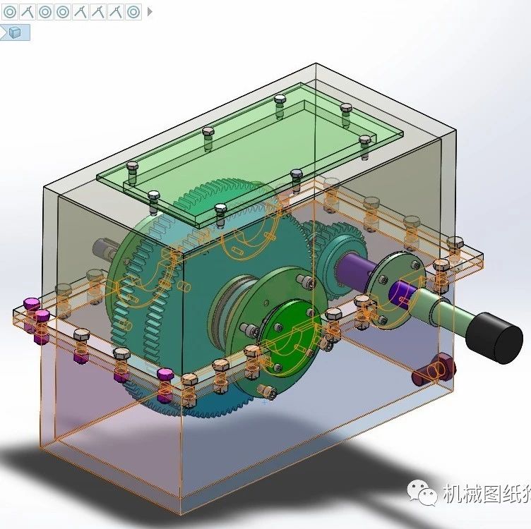 【差减变速器】Gearbox rectification齿轮箱3D数模图纸 