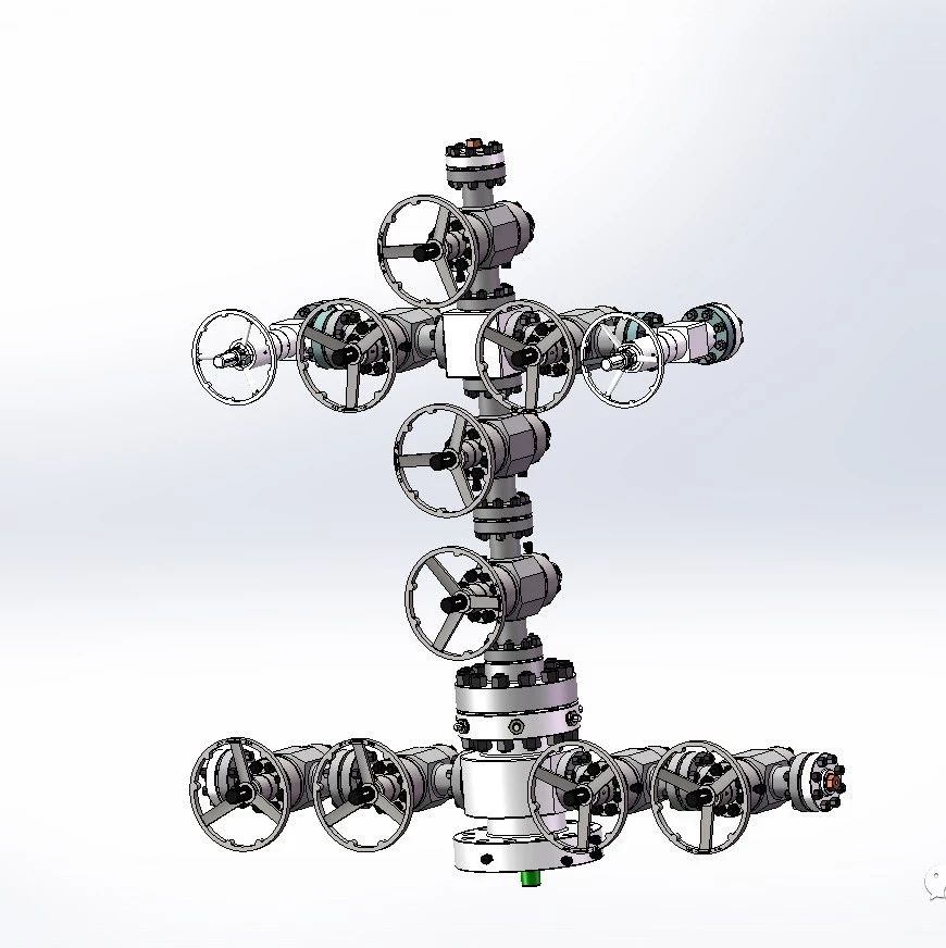 【工程机械】采气井口装置总成3D数模图纸 Solidworks设计