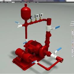 【工程机械】消防泵系统模型3D图纸 STEP格式