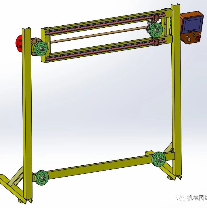 【工程机械】V带长度测量试验装置3D数模图纸 Solidworks设计