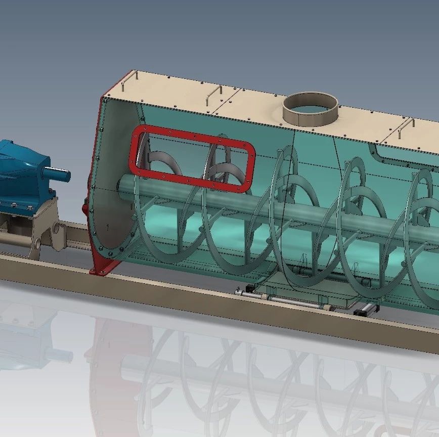 【工程机械】Mixer工业卧式搅拌机3D数模图纸 IGS格式
