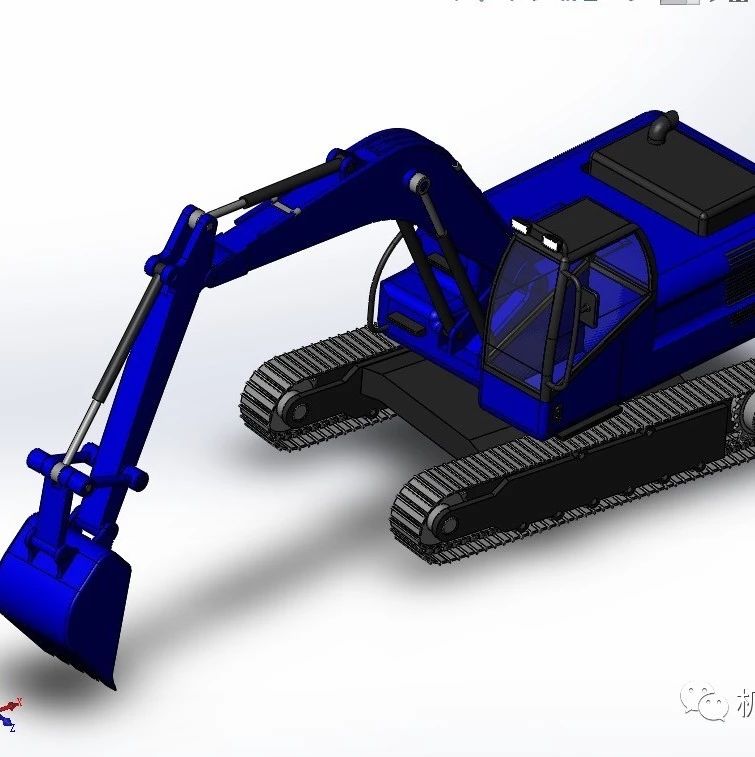 【工程机械】简易挖掘机Excavator模型3D图纸 Solidworks设计
