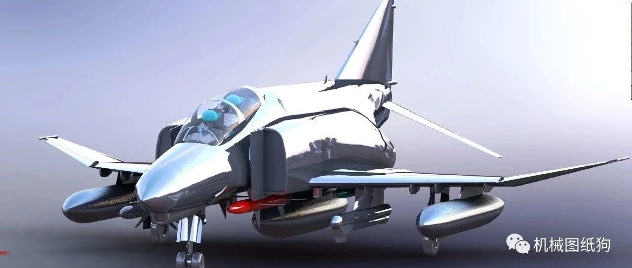【飞行模型】Phantom F-4战斗机简易模型3D图纸 Solidworks设计