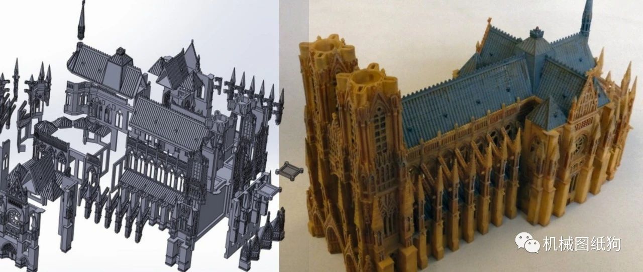 【生活艺术】巴黎圣母院模型3D图纸 x_t STL格式 可3D打印