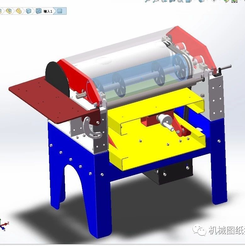 【工程机械】lijadora鼓磨机3D数模图纸 x_t igs格式