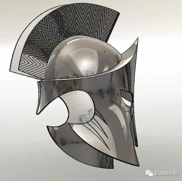 【生活艺术】斯巴达头盔简易模型3D图纸 Solidworks设计