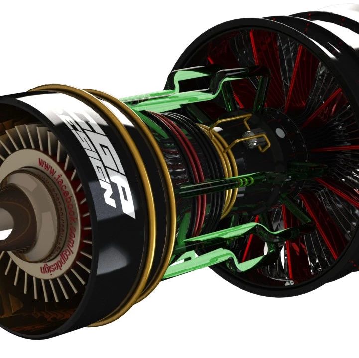 【发动机电机】Jet Engine喷气发动机演示结构3D图纸 Solidworks设计