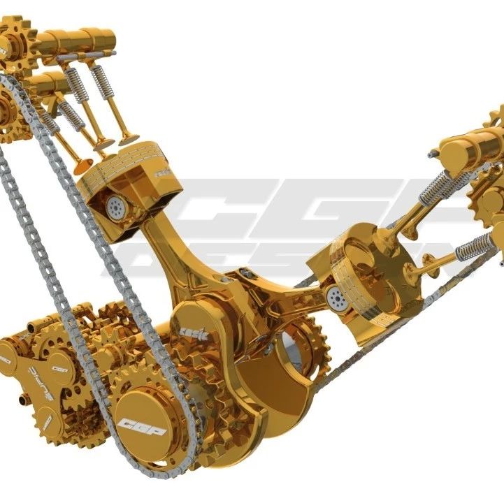 【发动机电机】Pinki双缸发动机内部结构3D图纸 Solidworks设计 附IGS