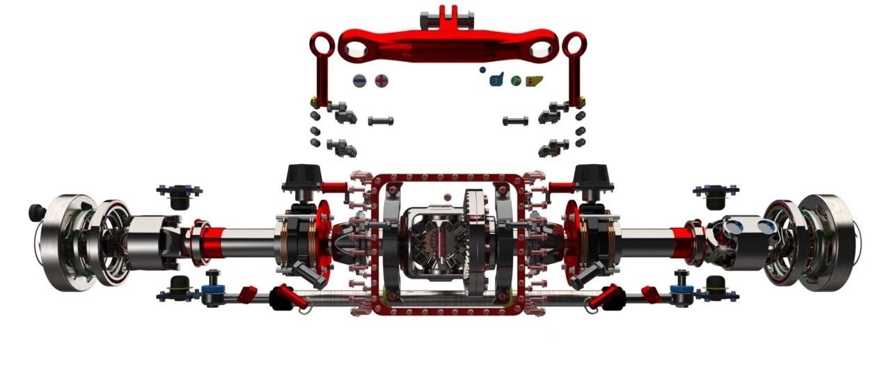 【工程机械】UnrealTractor前差速轴3D数模图纸 STEP格式