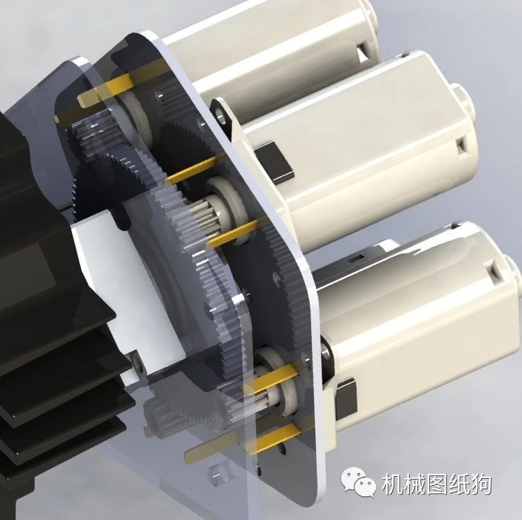 【工程机械】FRC Drivetrain电机传动齿轮3D数模图纸 STEP格式