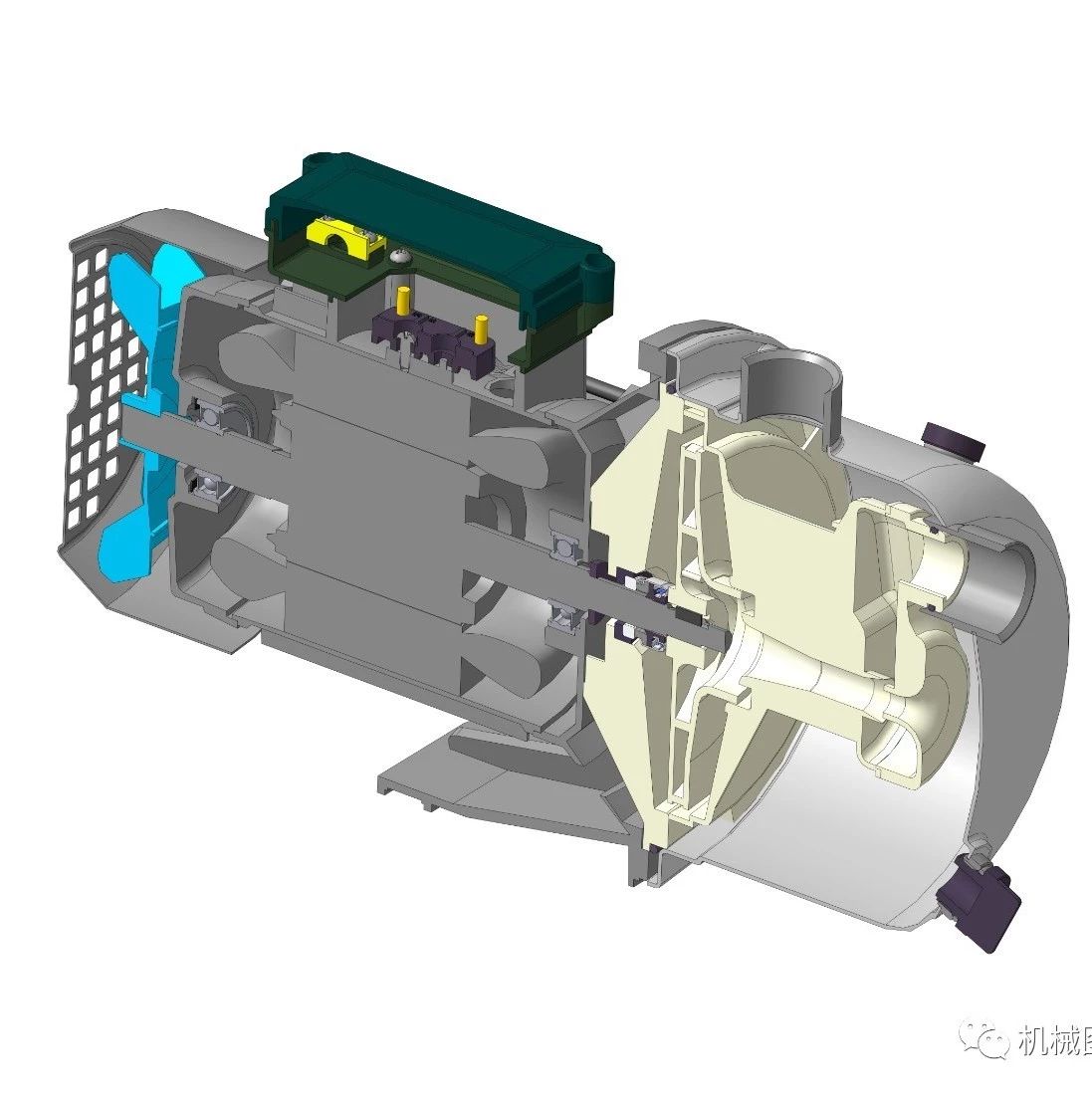 【泵缸阀杆】JS80自吸泵模型3D图纸 STP格式