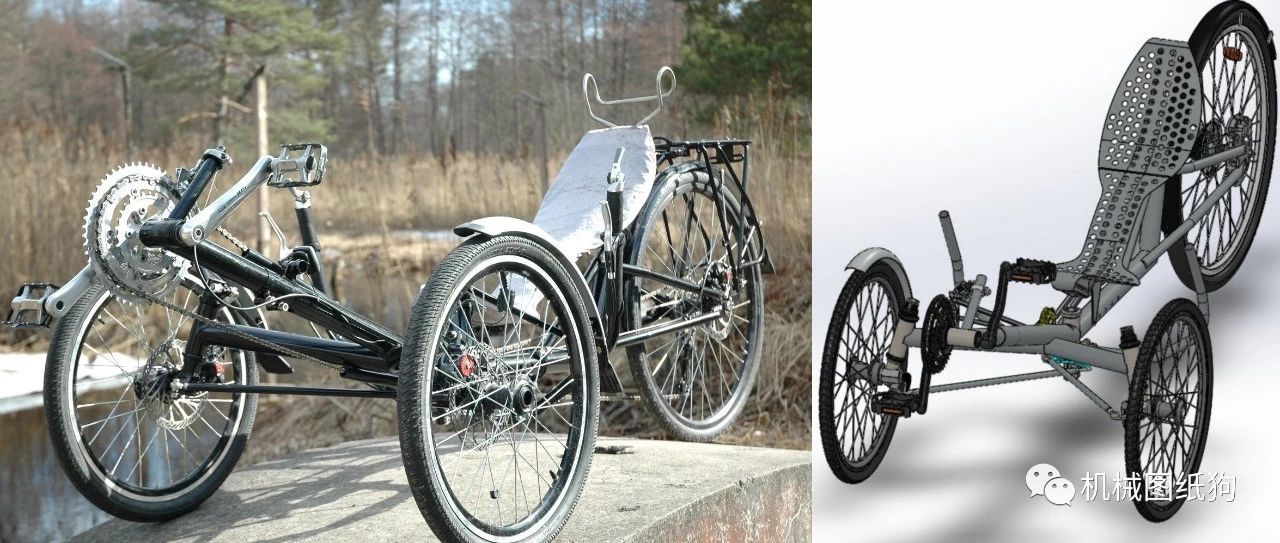 【其他车型】Recumbent卧式三轮车模型3D图纸 Solidworks设计 附x_t