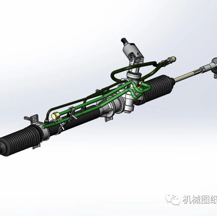 【工程机械】齿轮齿条式转向系统3D模型图纸 Solidworks设计 附STP
