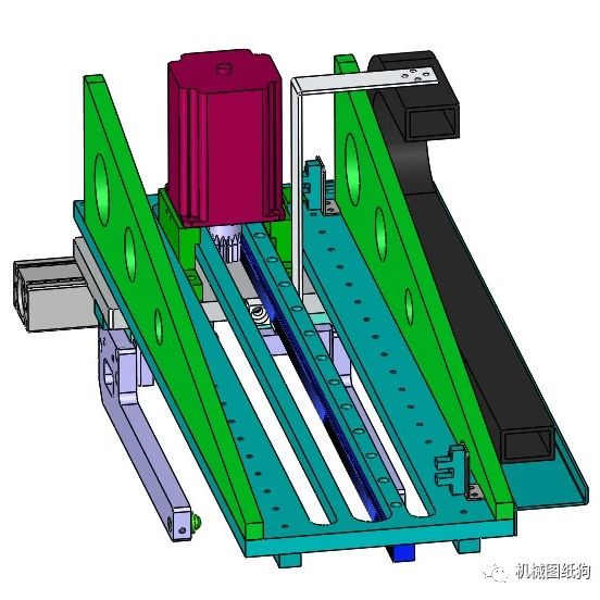 【非标数模】齿轮齿条传动夹爪上料模组3D模型图纸 Solidworks 附STEP