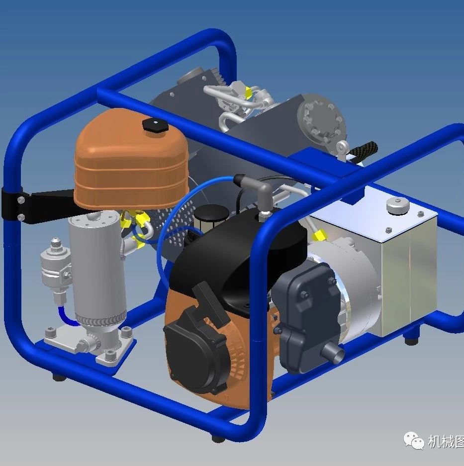 【工程机械】抽水用压缩机模型3D图纸 STP格式