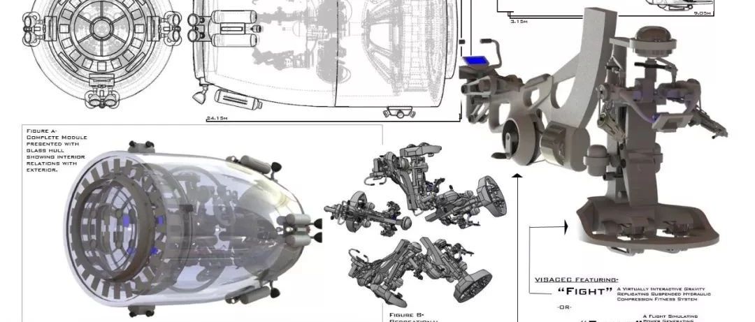【工程机械】Visacec宇宙空间站娱乐中心模型3D图纸 Solidworks设计