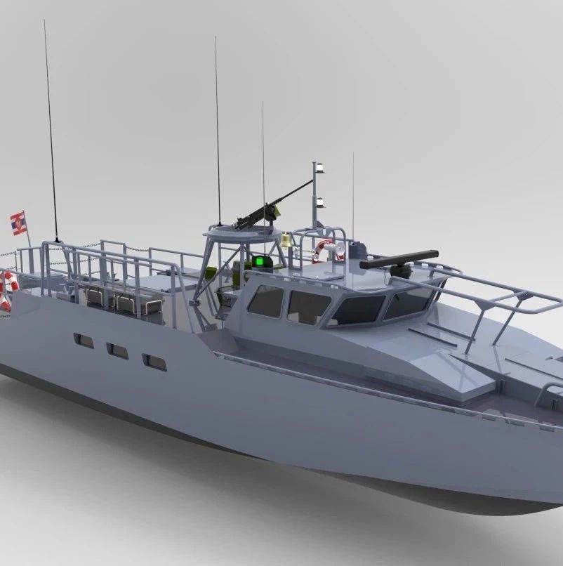 【海洋船舶】Combat Boat 90h战艇模型3D图纸 STEP IGS格式