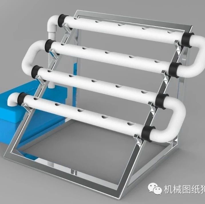 【农业机械】水培系统种植架3D数模图纸 Solidworks设计