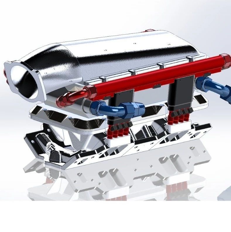 【工程机械】双涡轮增压器模型3D图纸 Solidworks设计 附x_t