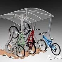 【工程机械】自行车亭停车棚3D数模图纸 STEP格式