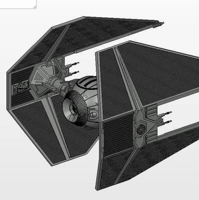 【飞行模型】星球大战TIE拦截机模型3D图纸 CATIA设计