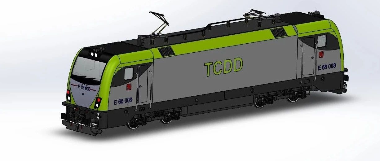 【其他车型】E68000土耳其机车火车模型3D图纸 Solidworks设计 附IGS