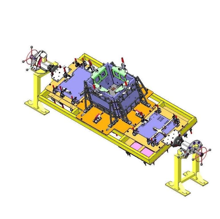 【工程机械】某加工中心固定夹具焊接工装3D数模图纸 Solidworks设计