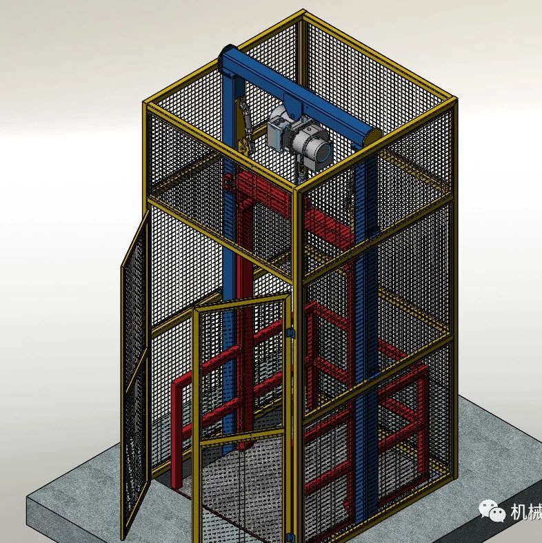 【工程机械】Hitaco工业电梯提升机框架3D数模图纸 STEP格式