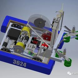 【机器人】FRC 2018 3624号机器人车3D图纸 INVENTOR设计