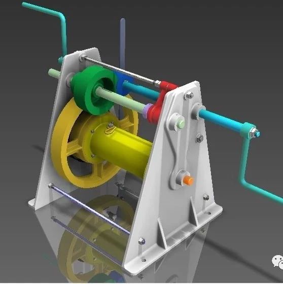 【工程机械】Winch绞车卷扬机构3D数模图纸 INVENTOR设计 附STP IGS