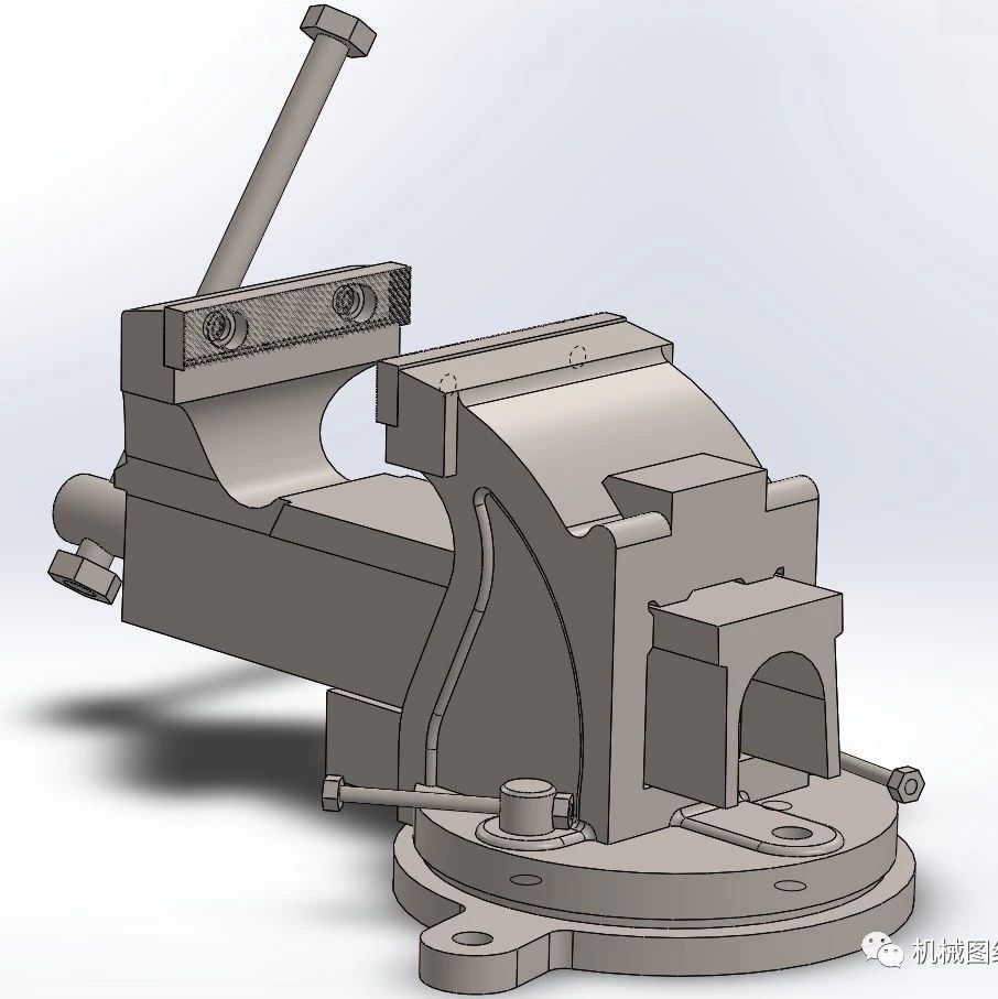 【工程机械】Clamp Vise台虎钳3D数模图纸 Solidworks设计