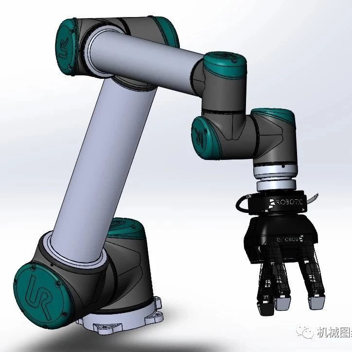 【机器人】UR10 Robotiq 3爪机械臂3D图纸 Solidworks设计