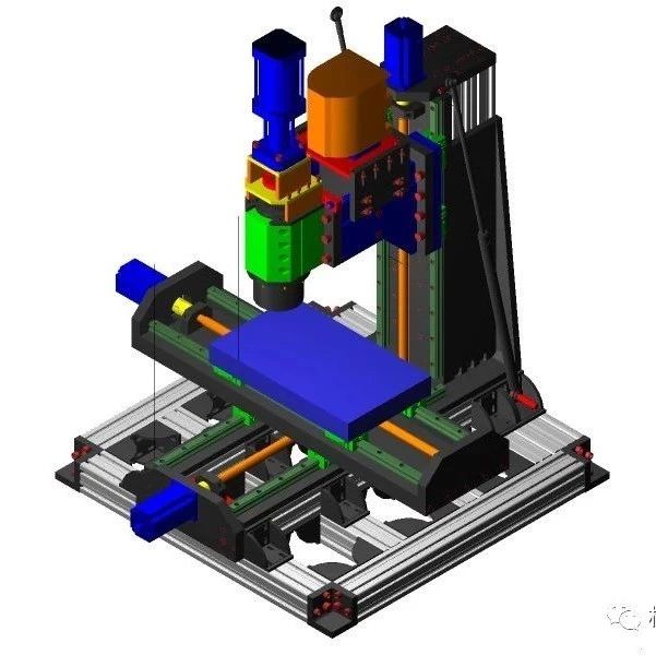 【工程机械】铝材CNC数控铣削机床3D数模图纸 STEP格式