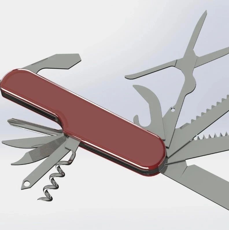【生活艺术】多功能瑞士军刀模型3D图纸 Solidworks设计