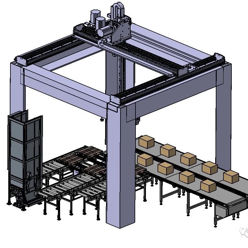 【机器人】Palletizing自动码垛机器人模型3D图纸 STP格式