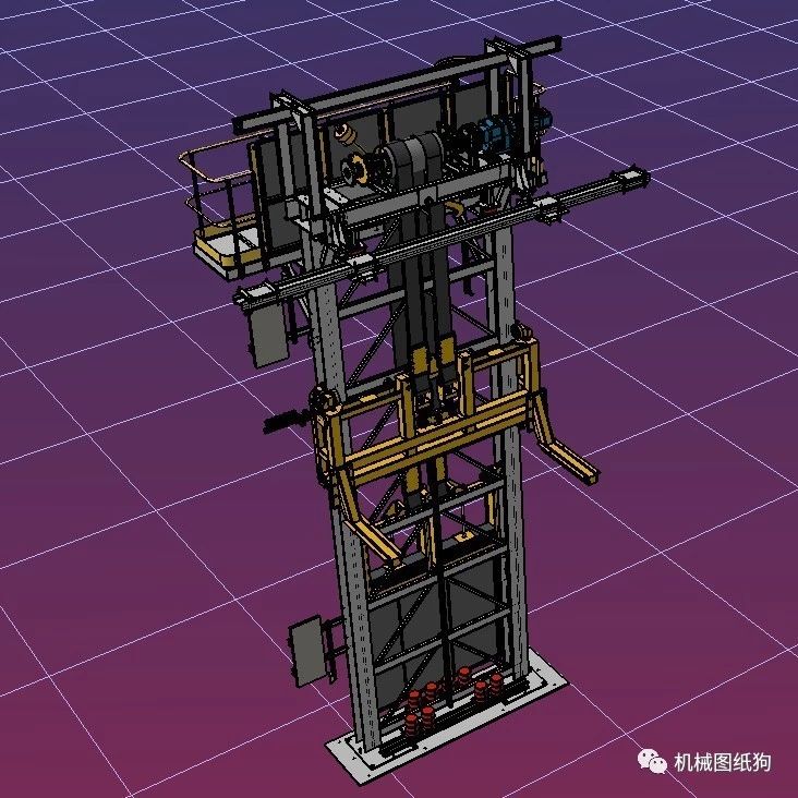 【工程机械】详细的工业用电梯升降机内部结构3D图纸 STP格式