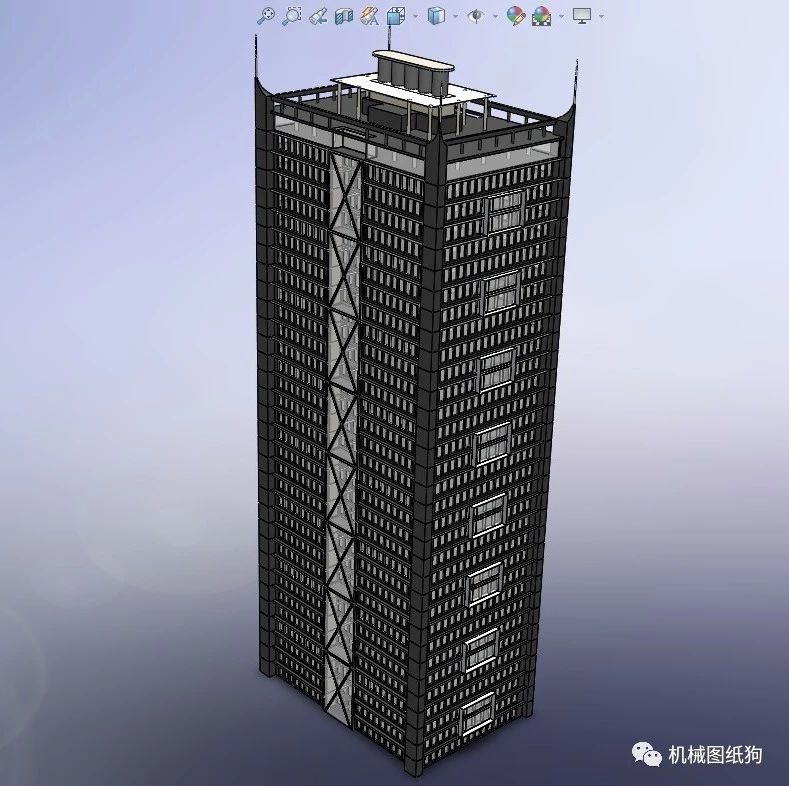 【生活艺术】Tower长方型高楼模型3D图纸 Solidworks设计