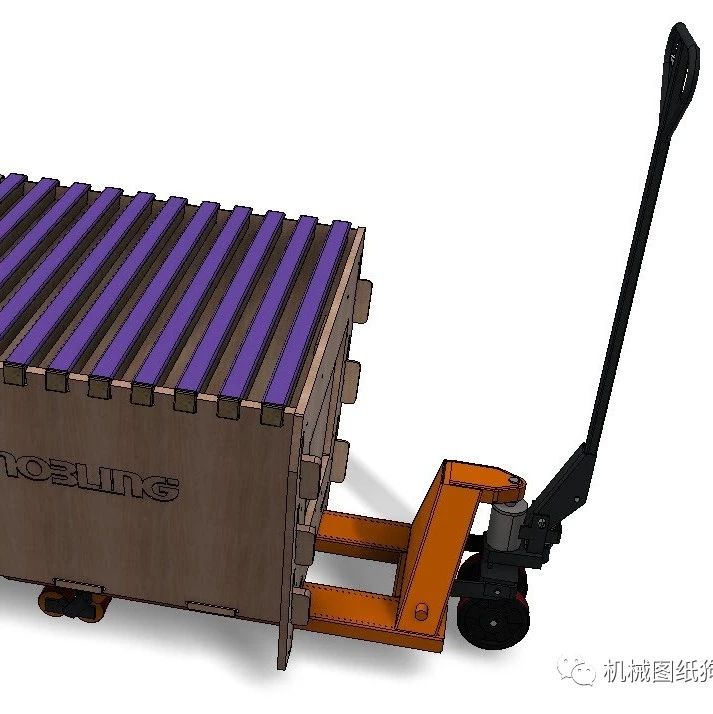 【工程机械】工厂手动液压搬运车模型3D图纸 Solidworks设计 附STP