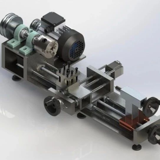 【工程机械】MINI CNC Lathe微型数控车床3D数模图纸 Solidworks设计