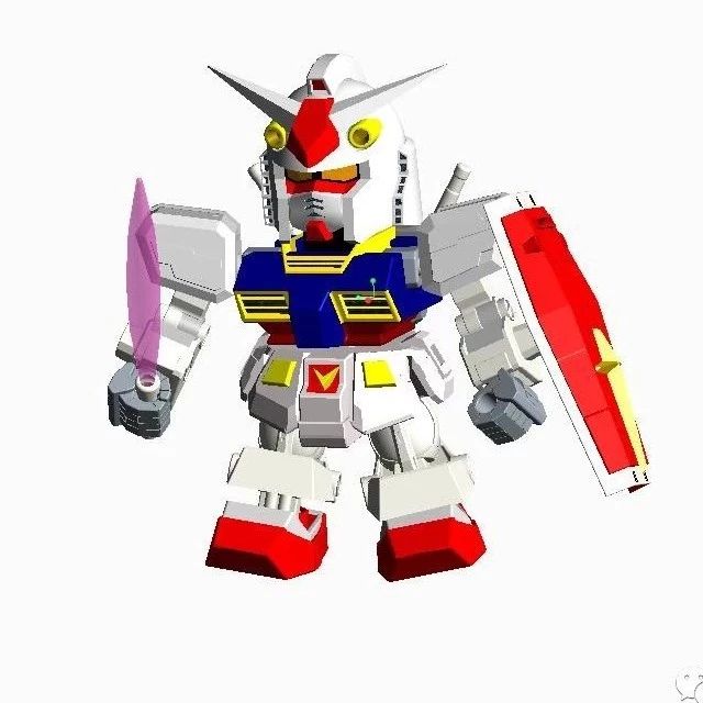 【机器人】卡通版Gundam机动战士高达3D数模图纸 STP格式