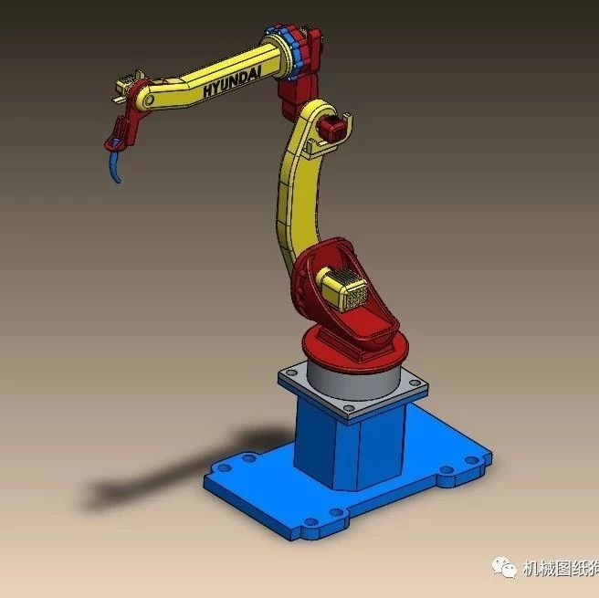 【机器人】现代Robat机械臂简易外观模型3D图纸 Solidworks设计