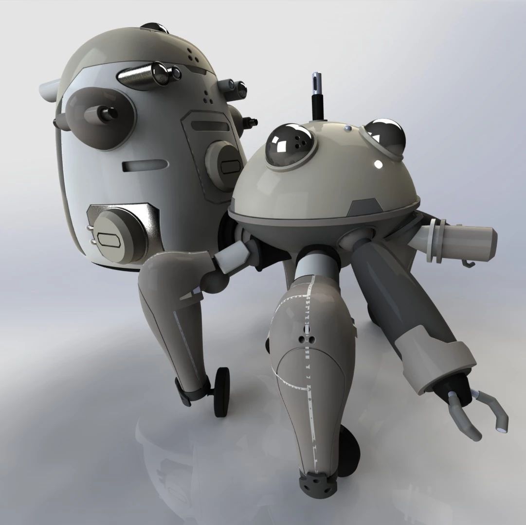 【机器人】Tachikoma攻壳机动队机器人模型造型3D图纸 STP格式