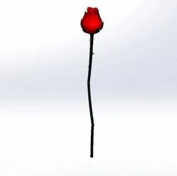 【生活艺术】一只含苞待放的玫瑰花3D图纸 Solidworks设计