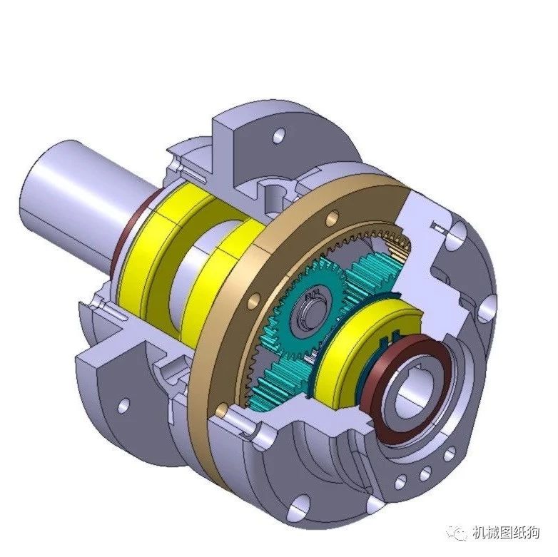 【差减变速器】Nodax行星齿轮箱3D数模图纸 CATIA设计