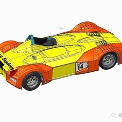 【汽车轿车】PTC Creo设计的赛车模型3D图纸 跑车汽车三维建模