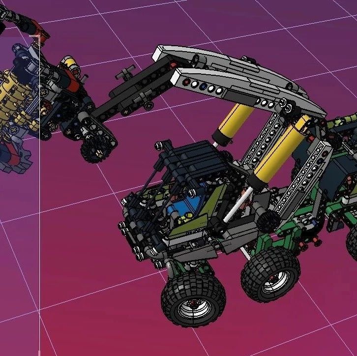 【工程机械】42080森林伐木工程车拼装模型3D图纸 STP格式