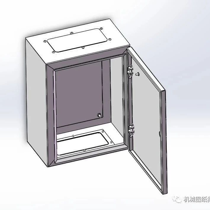 【工程机械】基业箱钣金结构3D图纸 Solidworks设计